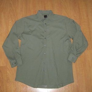 J. Ferrer khaki green long sleeve dress shirt - size large